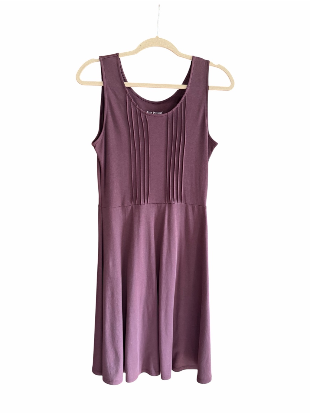 Fair Indigo Organic Pima Cotton Dress Plum Eggplant Purple S — image 4 of 8
